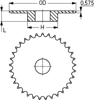 Звездочка PHS 80-1B13